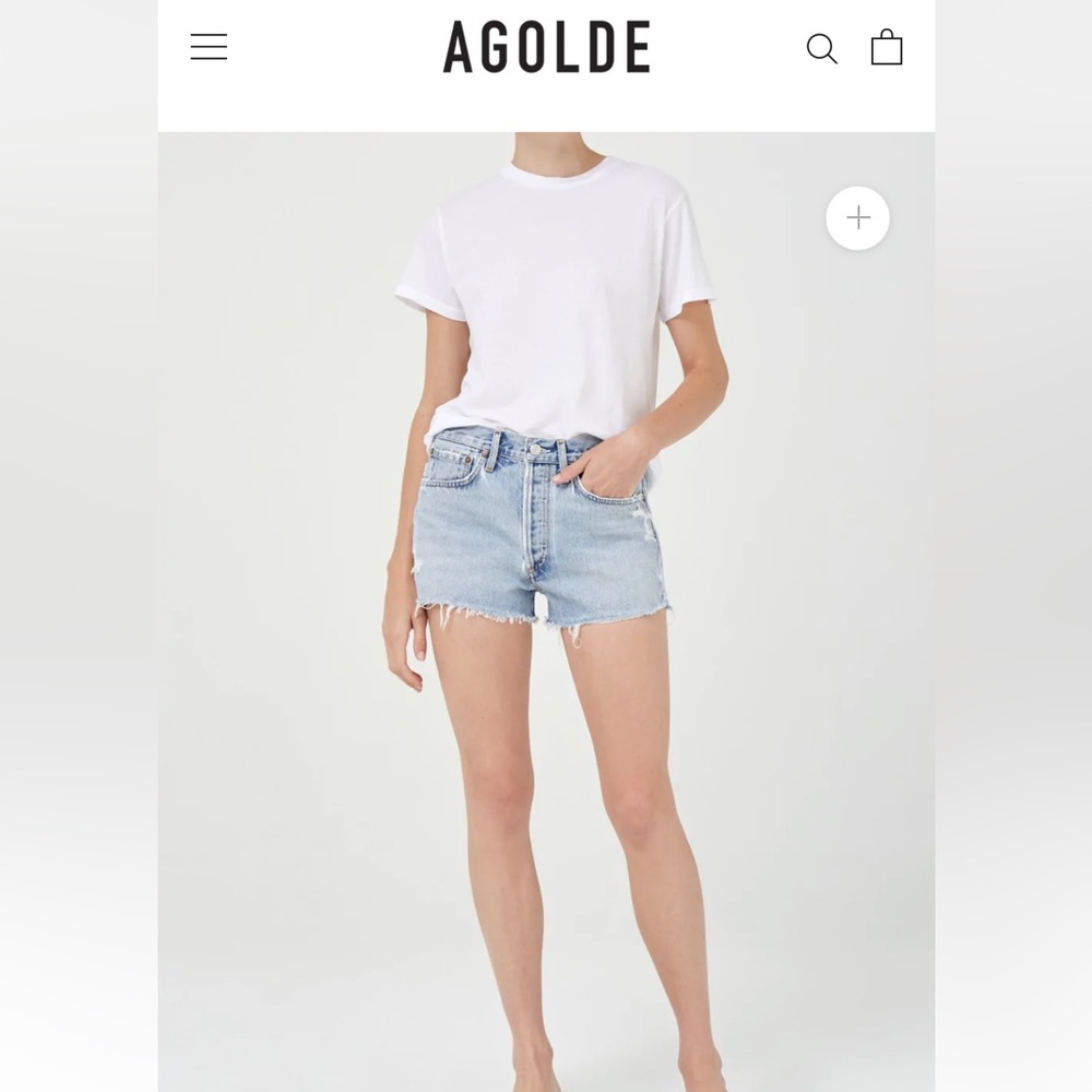Agolde Parker Vintage Cut Off Short in Color Riptide